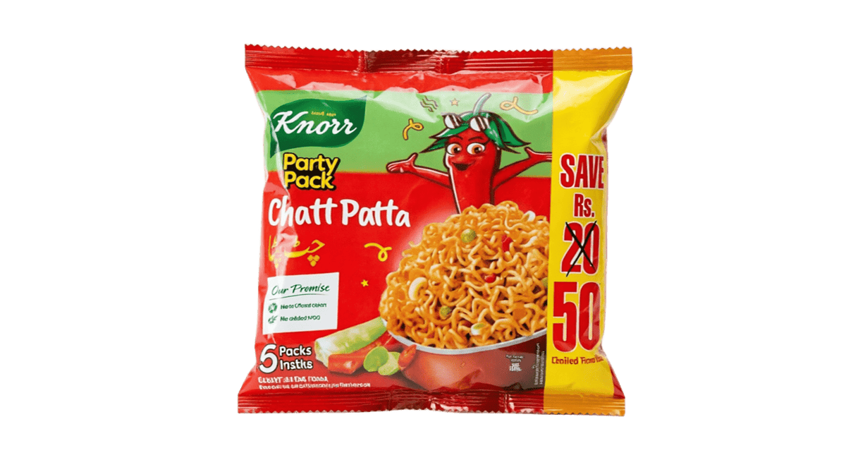 KNORR CHATT PATTA PARTY PACK NOODLES 1X6 396G