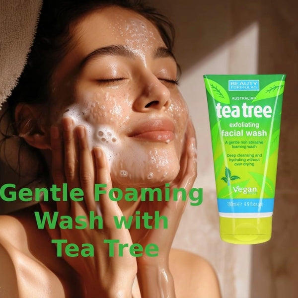 Beauty Formulas Exfoliating Deep Cleansing Tea Tree Face Wash 150ml