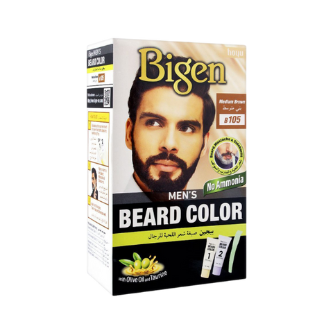 Bigen Men's Medium Brown Beard Color B105 40Gm