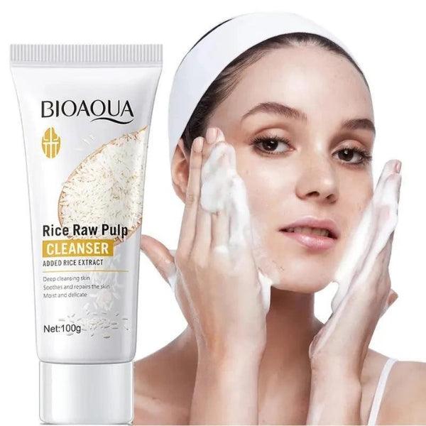 Bioaqua Rice Raw Pulp Cleanser For Skin Whitening 100g