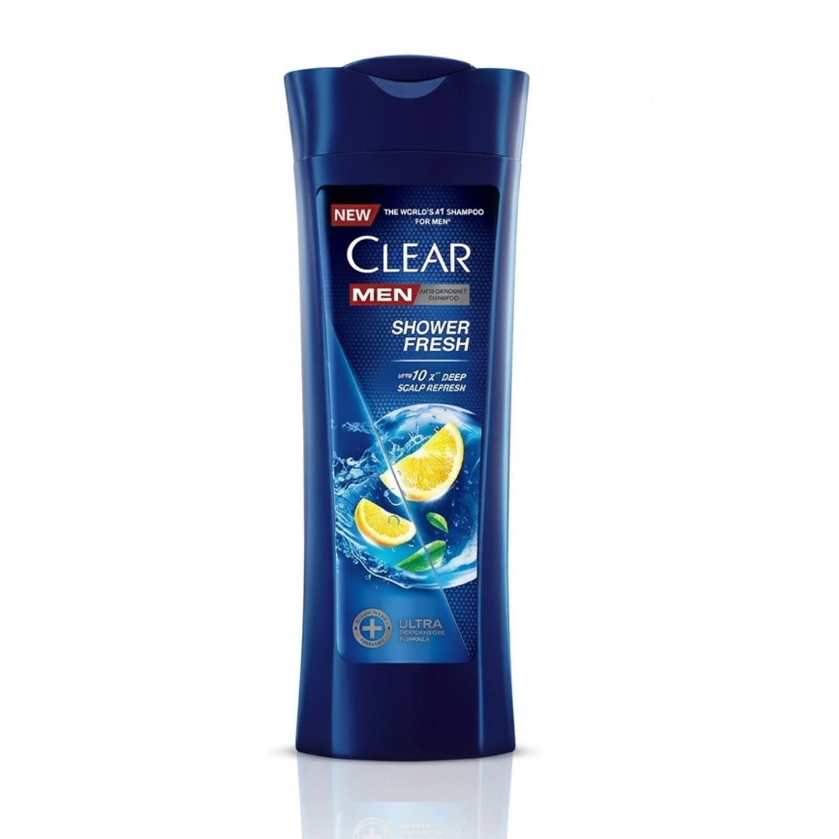 Bottle of Clear Men Shower Fresh Anti Dandruff Shampoo 185ml