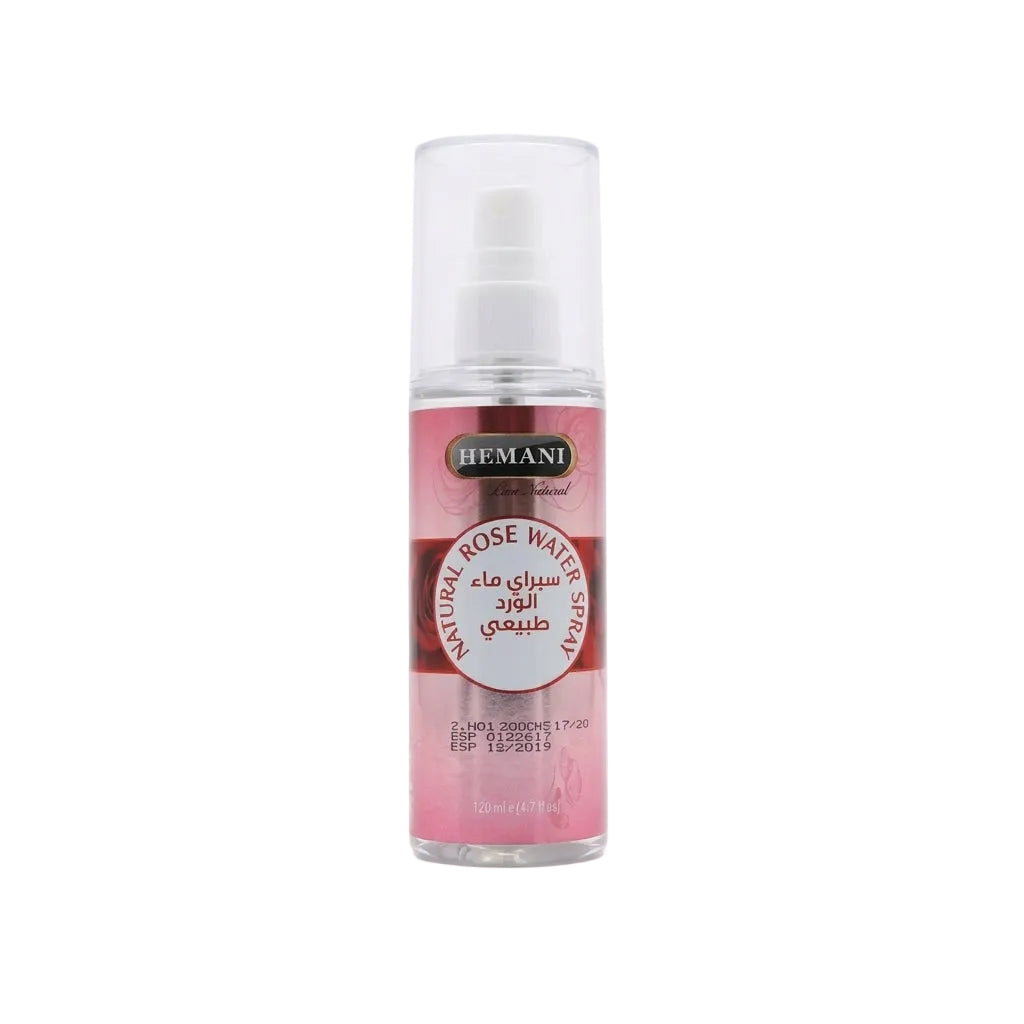 Bottle of Hemani Natural Rose Water Spray 120ml