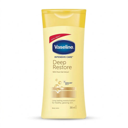 Bottle of Vaseline Deep Restore Dry Skin Lotion 200ml