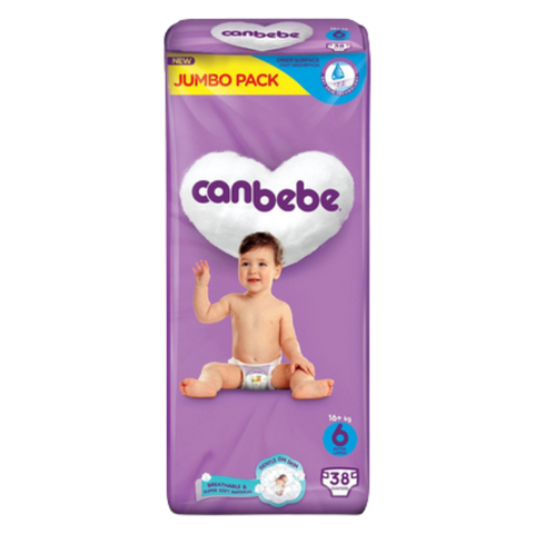 CANBEBE DIAPERS EXTRA LARGE 6 - 38 DIAPERS