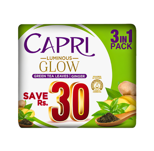 CAPRI GREEN TEA LEAVES & GINGER 3IN1 PACK SOAP 120G
