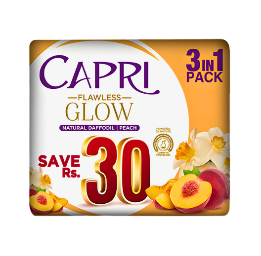 CAPRI NATURAL DAFFODIL & PEACH 3IN1 PACK SOAP 120G