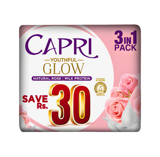 CAPRI NATURAL ROSE & MILK 3IN1 PACK SOAP 120G