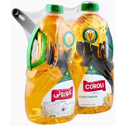 COROLI CORN OIL 1.8 LTRS 2PCS+FREE FRY PAN