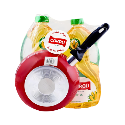 COROLI CORN OIL 1.8 LTRS 2PCS+FREE FRY PAN