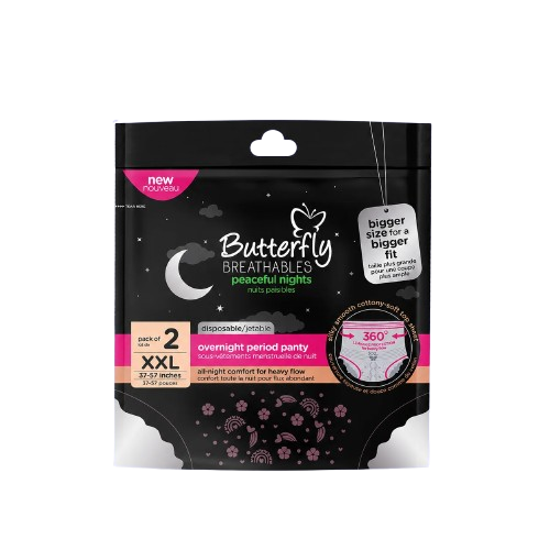 Butterfly Breathables Peaceful Nights XXL Sanitary Pads – 2 Pads
