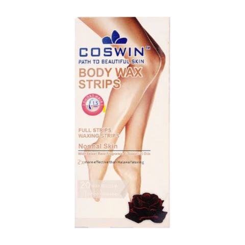 Coswin Body Wax Strips With Velvet Rose Fragrance & Essential Oils 21Pcs