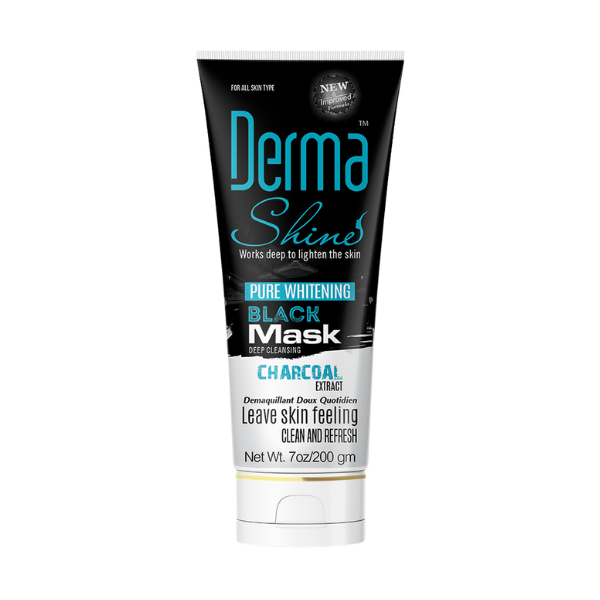 Derma Shine Pure Brightening Charcoal Extract Black Face Mask 200g