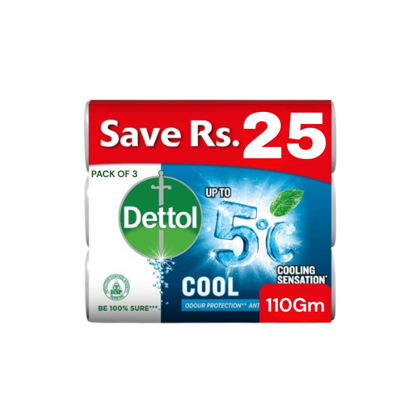Dettol Cooling Sensation Soap Pack of 3 110Gm