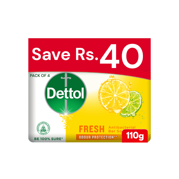 Dettol Fresh Bar Soap Pack Of 4 110Gm