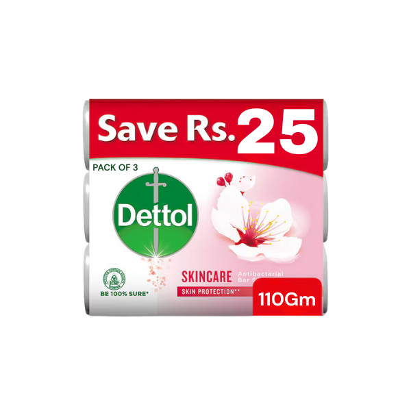 Dettol SkinCare Bar Soap Pack Of 3 110Gm
