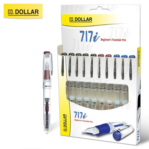 Dollar 717i Beginner Transparent Fountain Pen 1Pcs