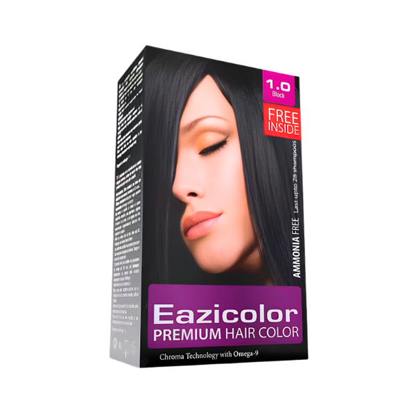 EAZCOLOR PREMIUM HAIR COLOR BLACK 1.0 60ML