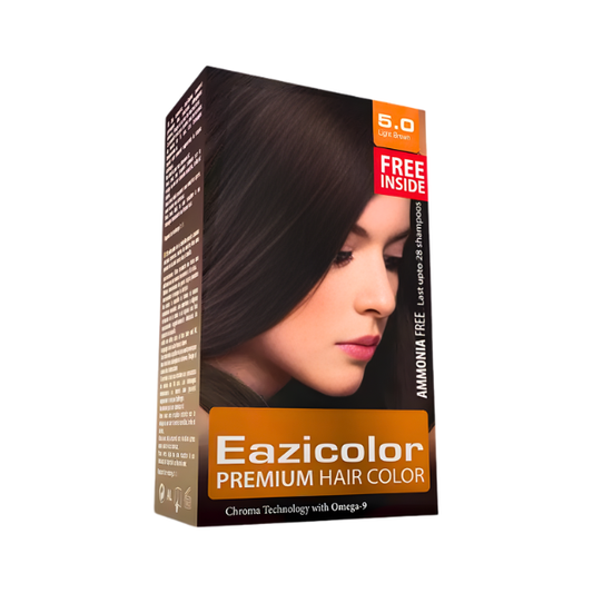 EAZCOLOR PREMIUM HAIR COLOR LIGHT BROWN 5.0 60ML
