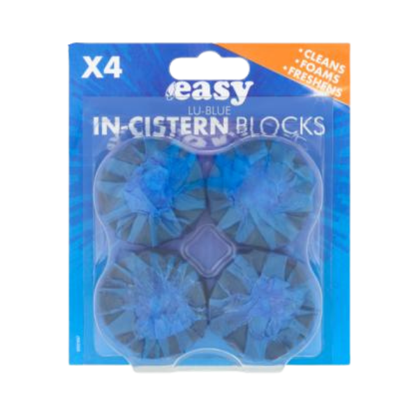 Easy Lu Blue Toilet Freshener Blue In Cistern 4 Blocks 38g