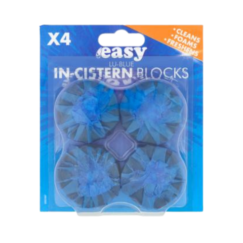 Easy Lu Blue Toilet Freshener Blue In Cistern 4 Blocks 38g