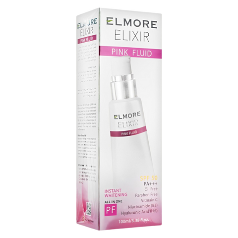 Elmore Elixir 5 In 1 Instant Whitening SPF 50 Pink Fluid Paraben Free 100ml