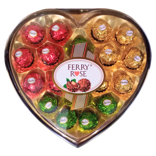 Ferry Rose Wafer Chocolate Heart Shape Box 18Pcs 225Gm