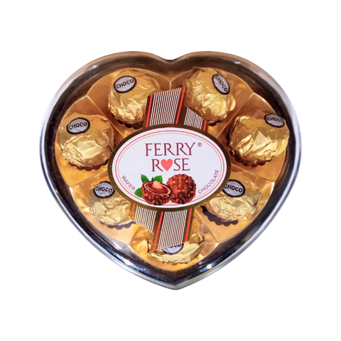 Ferry Rose Wafer Chocolate Heart Shape Box 8Pcs Golden 100Gm