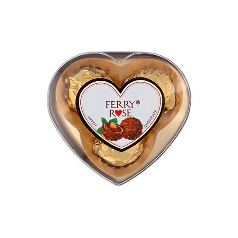Ferry Rose Wafer Chocolate Heart Shape Golden Box 3Pcs 37.5Gm
