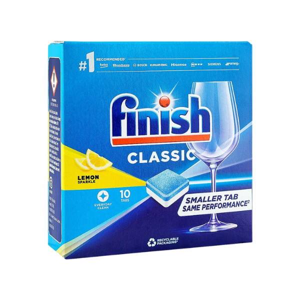 Finish Classic Lemon Sparkle Dishwasher Detergent Tablets 10 Pack 135g