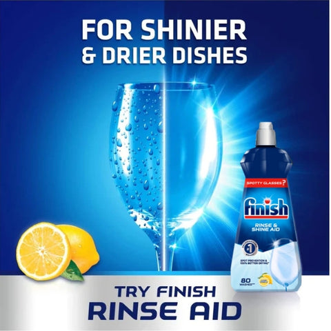 Finish Dishwasher Rinse And Shine Aid Lemon Sparkle Liquid 400ml