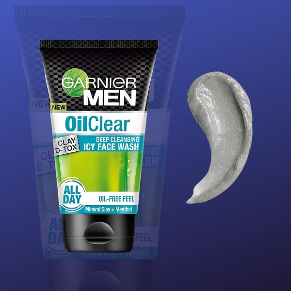 Garnier Men Oil Clear Clay D Tox Icy Face Wash 100ml