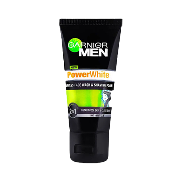 Garnier Men Power White Fairness Face Wash & Shaving Foam 50ml