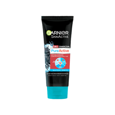 Garnier Pure Active 3 In 1 Charcoal Wash+Scrub+Mask 50ml