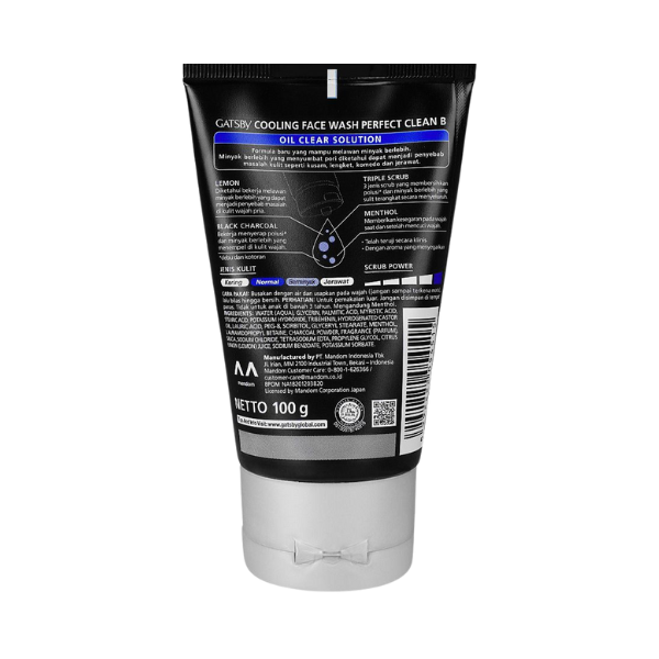 Gatsby Oil Clear Solution Charcoal+Lemon Face Wash 100g