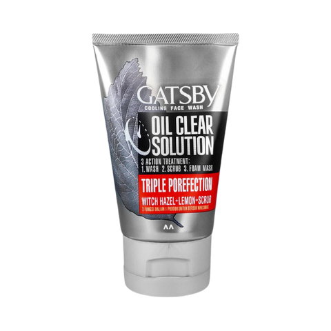 Gatsby Oil Clear Solution Triple Protection Face Wash, Scrub & Foam Mask 100g