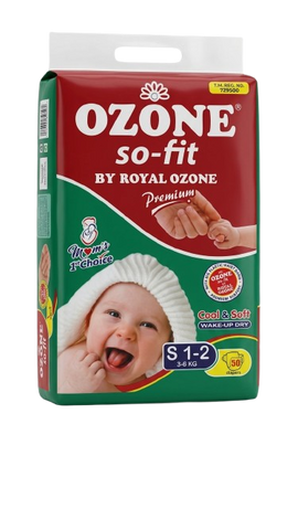 Ozone So-Fit Premium Baby Diaper S 1–2 | 3–6kg | 50pcs