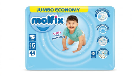 Molfix Diaper Junior Jumbo Pack – Size 5 (11–18kg), 44 Pcs