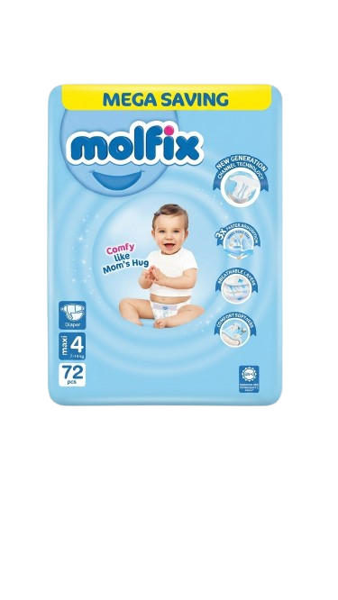 Molfix Mega Diaper Maxi 4 | 7–14kg | 72pcs