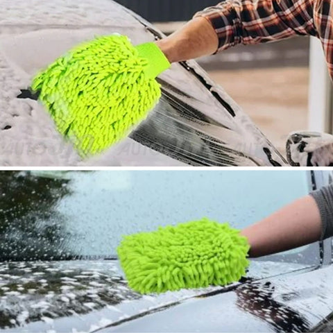 Gladiator Car Wash Mitt With Noodle Mesh Glove Pad 2in1