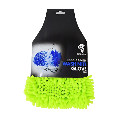 Gladiator Car Wash Mitt With Noodle Mesh Glove Pad 2in1