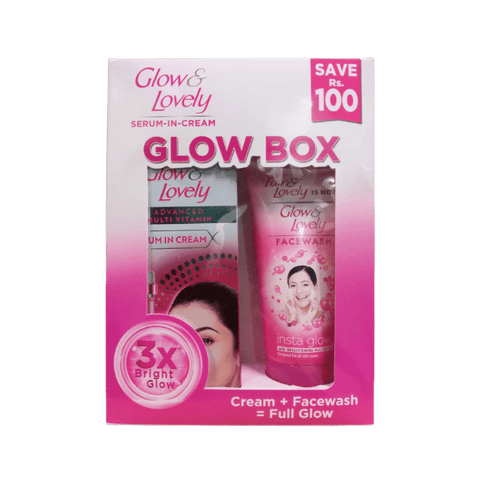 Glow & Lovely Multivitamin Cream 50g + Face Wash 50g Glowing Box