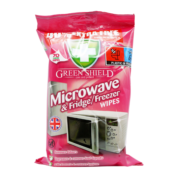 Green Shield Microwaves And Fridge Cleaning Wipes 70Pcs