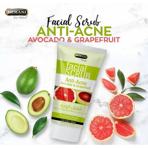 Hemani Facial Scrub Anti Acne Avocado & Grapefruit 150ml