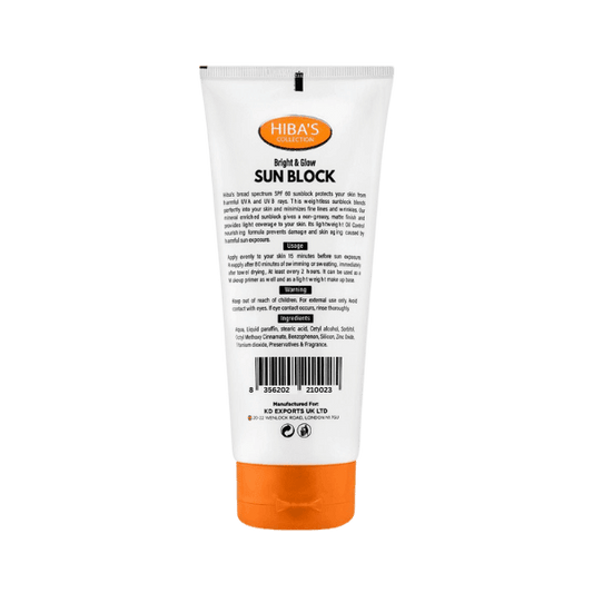 Hiba's Bright & Glow Sunblock Spf60+ 100ml