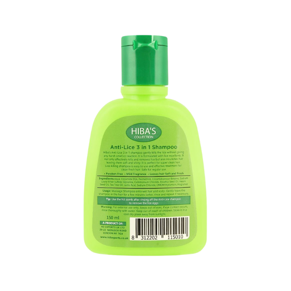 Hiba's Collection Anti Lice 3 in 1 Shampoo 150ml