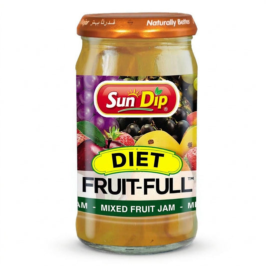 Jar of Sun Dip Diet Fruit Full Mixed Fruit Jam 430g