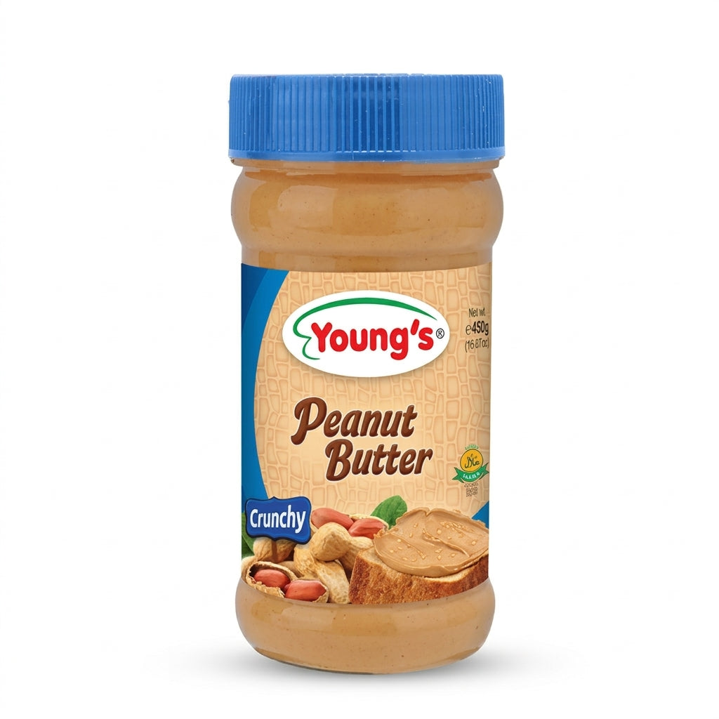 Jar of Young’s Peanut Butter Chunky 450g
