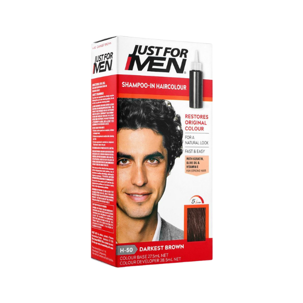 Just For Men Shampoo in Hair Color Darkest Brown H-50