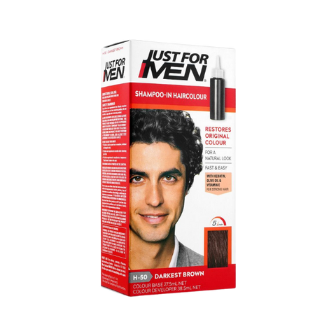 Just For Men Shampoo in Hair Color Darkest Brown H-50