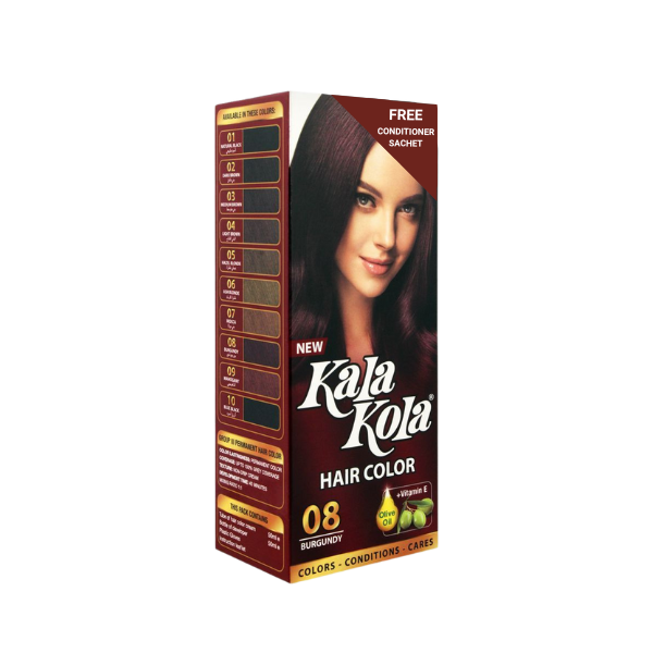 Kala Kola Hair Color 08 Burgundy With Free Conditioner Sachet